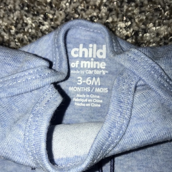 Child of Mine by Carters Blue 2 Piece Bear “Nap So Hard” Outfit Size 3-6 Months - Picture 6 of 7